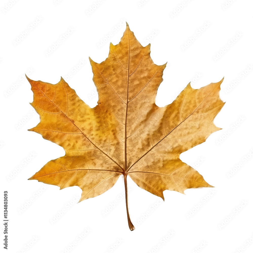 Realistic Orange Maple Leaf Isolated on White. Realistic Orange Maple Leaf Isolated on White.