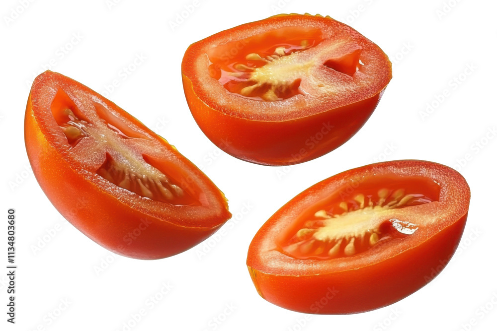 Sliced Tomatoes Isolated on PNG Transparent Background Sliced Tomatoes Isolated on PNG Transparent Background
