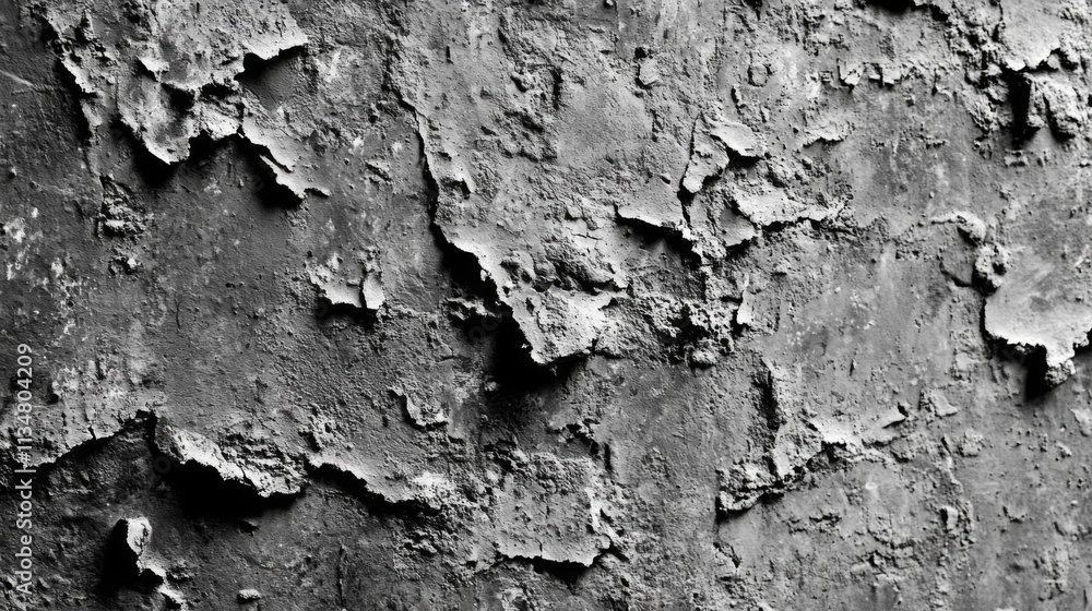 Obraz premium Close-up of a Weathered, Cracked, and Peeling Concrete Wall