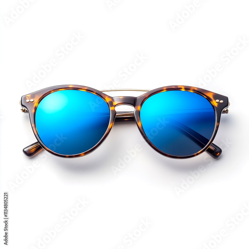 Stylish fashion sunglasses, isolated on white background, cut out . photo