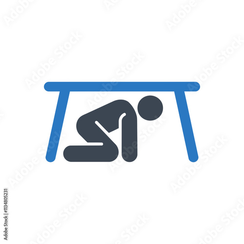 Person Hiding Under Table Icon