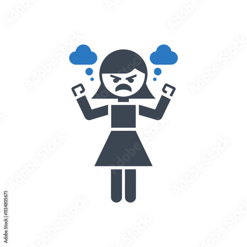 Angry Woman Expression Icon