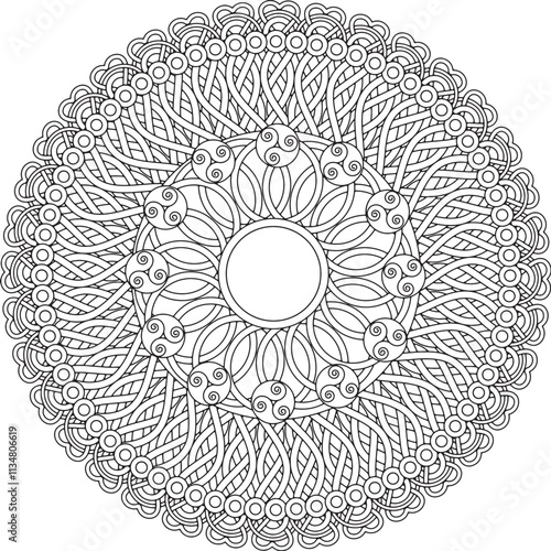 spiritual symbol motif adult coloring page celtic mandala mystic vector Christmas