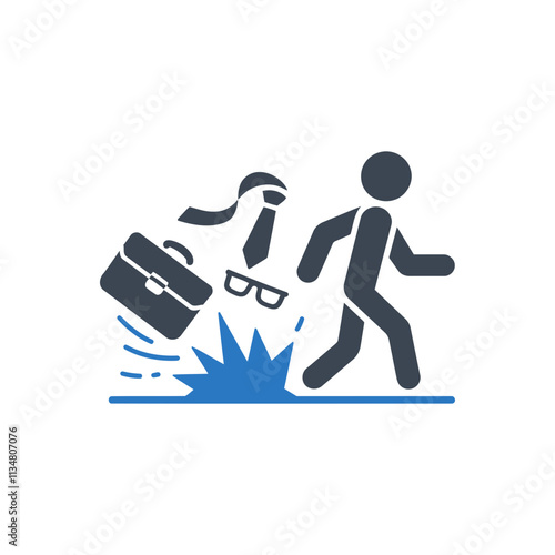 Person Running Dropping Items Icon