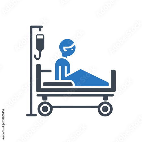 Patient Resting on Hospital Bed Icon