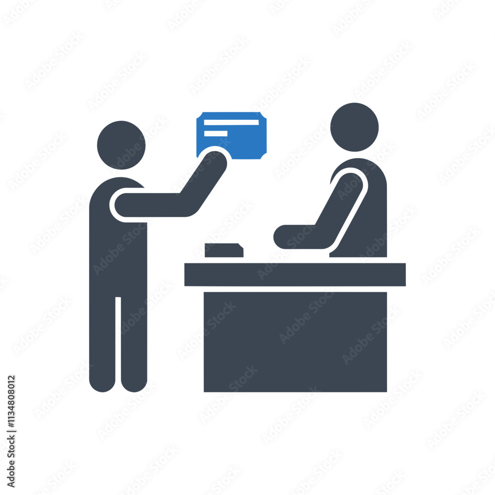 Fotografie Customer Paying at Counter Icon