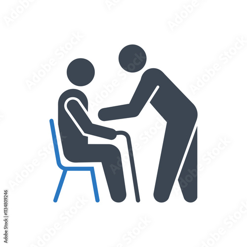 Assisting Elderly Person Icon