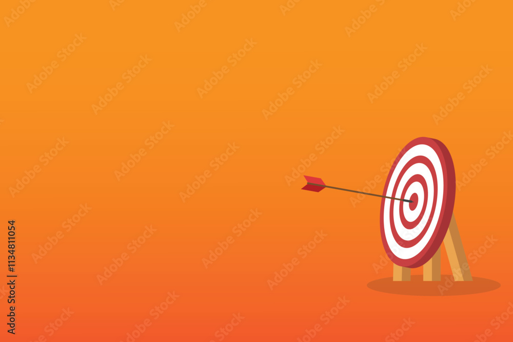 Business challenge failure and success concept. Arrow hits the center. Business challenge failure and success concept. Arrow hits the center.