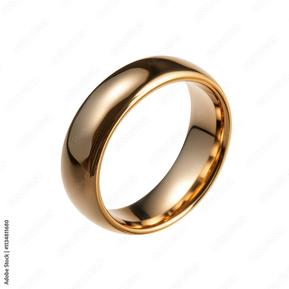 A polished gold ring with a smooth, rounded design, symbolizing elegance and commitment. A polished gold ring with a smooth, rounded design, symbolizing elegance and commitment.