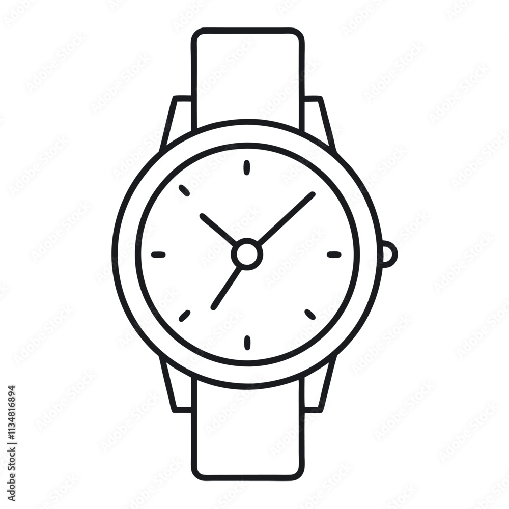 Wrist watch vector art illustration.
Wrist watch vector art illustration.