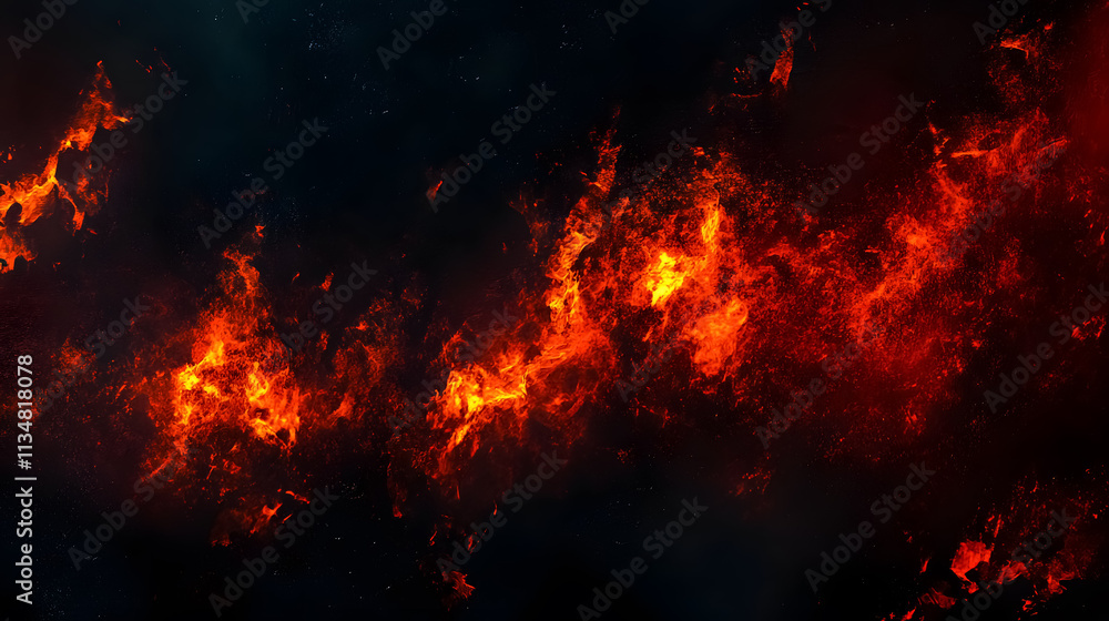 An abstract dark Halloween flyer featuring hellfire themes.