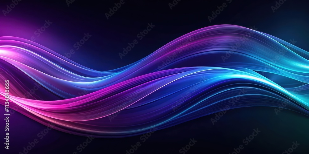 Abstract dark blue and purple waves flowing in a dynamic pattern , abstract, waves, flowing, dark blue, purple, background Abstract dark blue and purple waves flowing in a dynamic pattern , abstract, waves, flowing, dark blue, purple, background