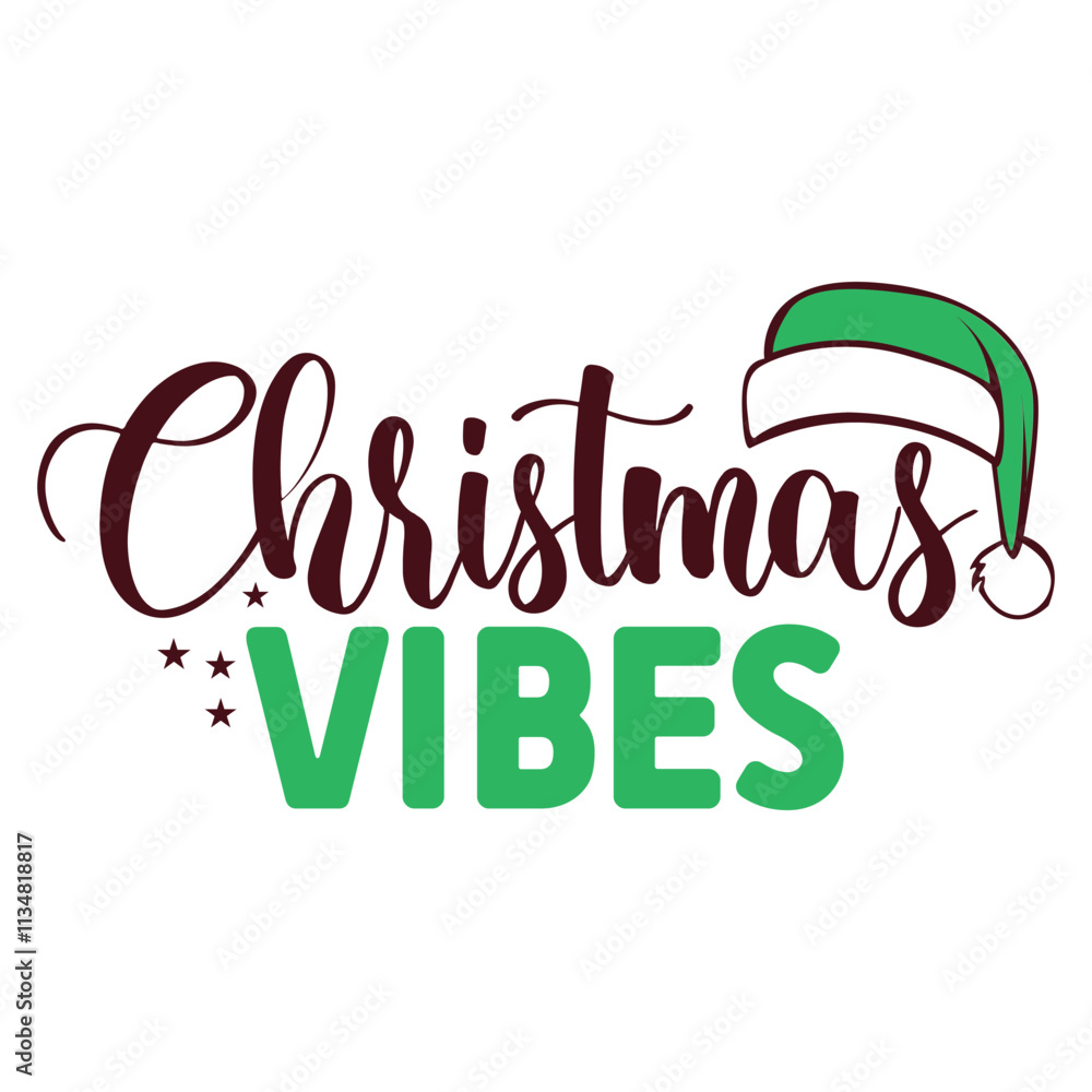 Christmas vibes typography illustration vector Christmas vibes typography illustration vector