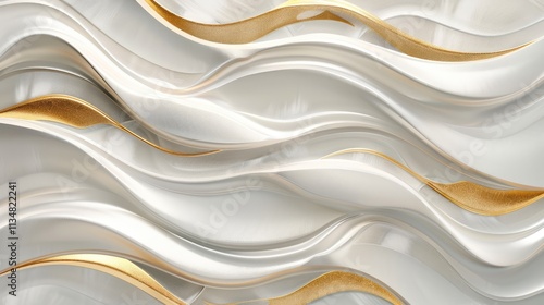 3d white gold waves wallpaper