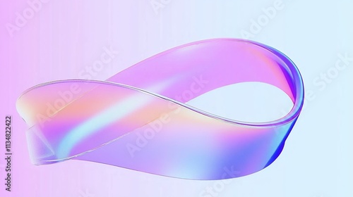 Modern Ribbon with Glossy Gradient Glow