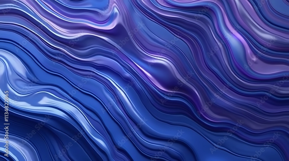 Abstract Background with Fluid Blue and Purple Waves, Generative AI Abstract Background with Fluid Blue and Purple Waves, Generative AI