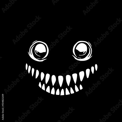 Terror face on black background design