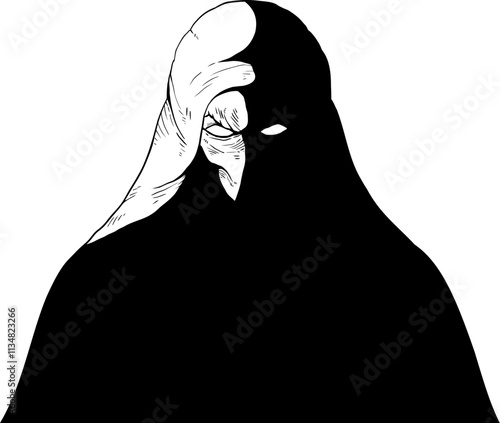 Design of mystery man hooded