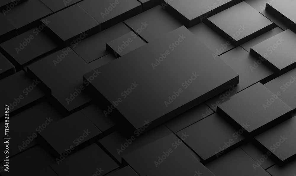 Fototapeta premium Black Minimalist Geometric Background