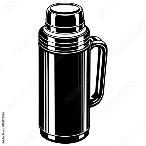 Silhouette of thermos vector illustration