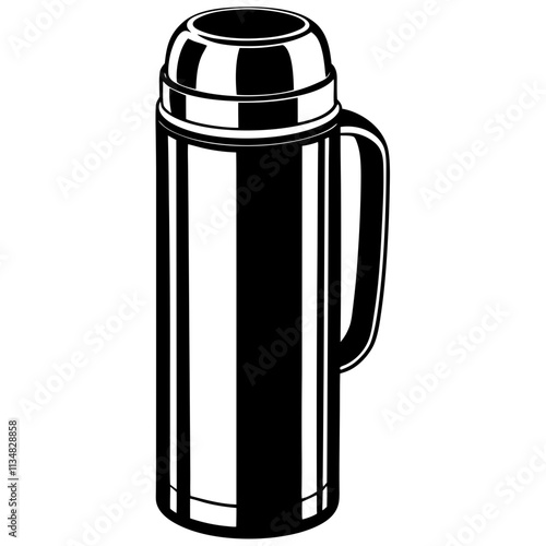 Silhouette of thermos vector illustration