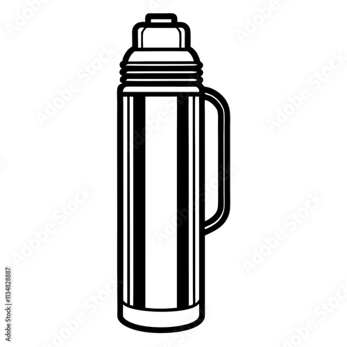 Line art of thermos vector 