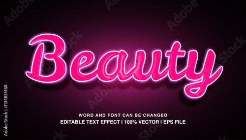 editable beauty pink glow neon typeface