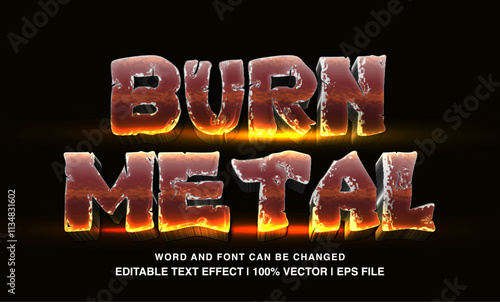 editable burn metal typeface