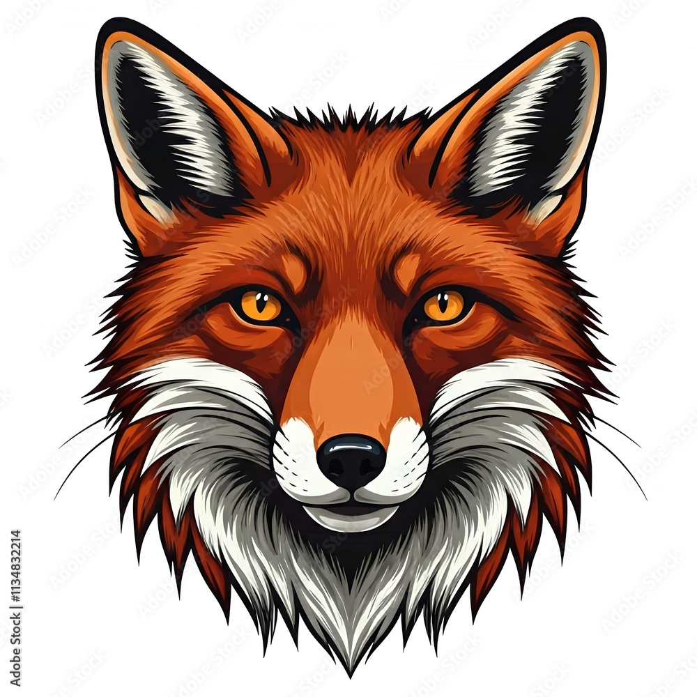 head of red fox, isolated white background head of red fox, isolated white background