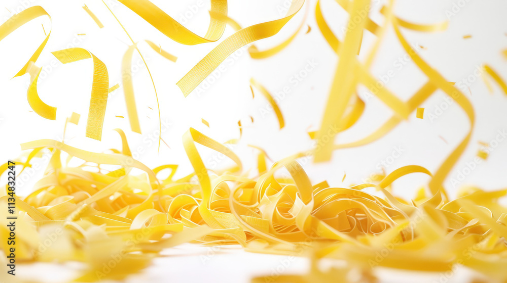 Obraz premium falling raw pasta on white background