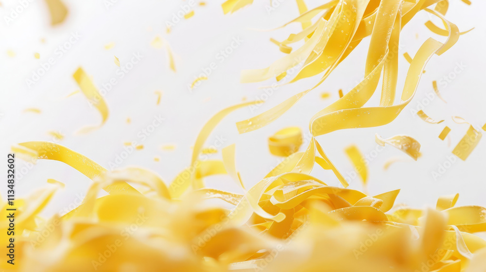 Obraz premium falling raw pasta on white background
