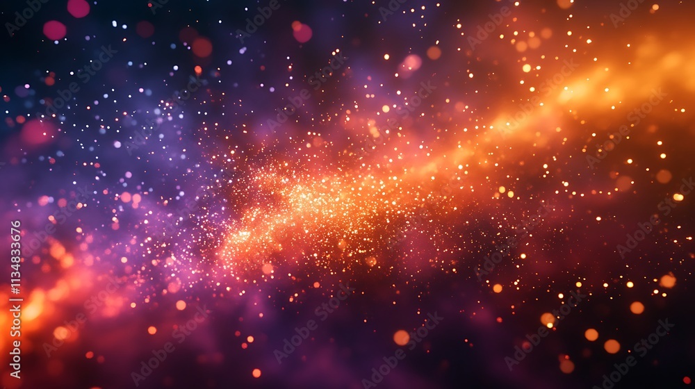 Fototapeta premium Cosmic sparkle display outer space digital art vibrant abstract