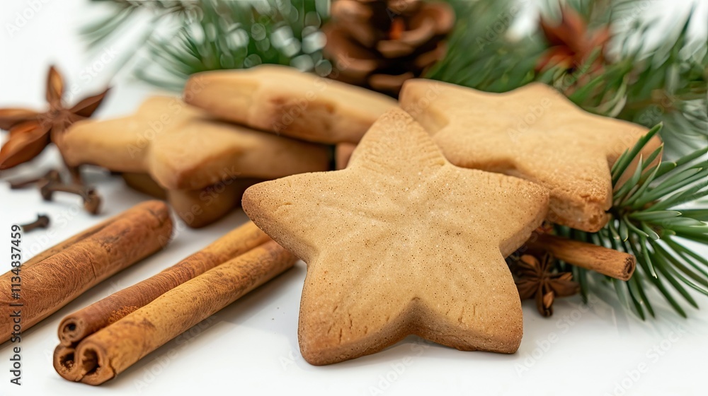 Reminisce about star-shaped Christmas cookies, cinnamon sticks Reminisce about star-shaped Christmas cookies, cinnamon sticks