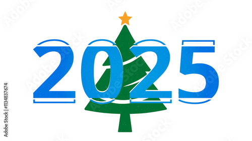 green christmas fir tree wi...