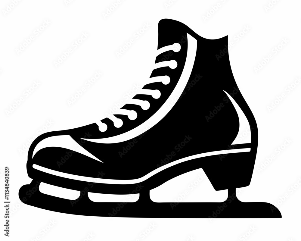 Ice Skating shoes silhouette,Ice Skating shoes vector illustration Ice Skating shoes silhouette,Ice Skating shoes vector illustration