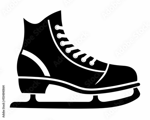 Ice Skating shoes silhouette,Ice Skating shoes vector illustration