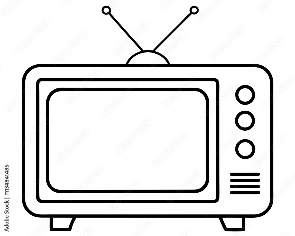 retro television outline illustration retro television outline illustration