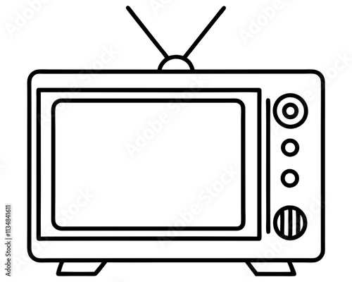 retro television outline illustration