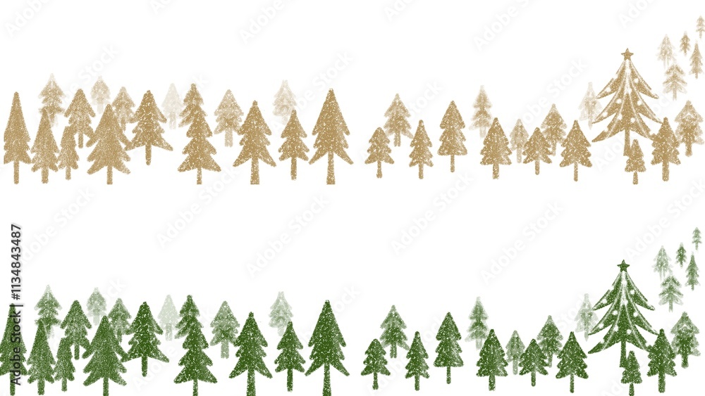 クリスマスツリーのあるもみの木の背景イラスト クリスマスツリーのあるもみの木の背景イラスト