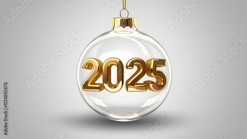 Golden Cheers: New Year 2025 Ornament
