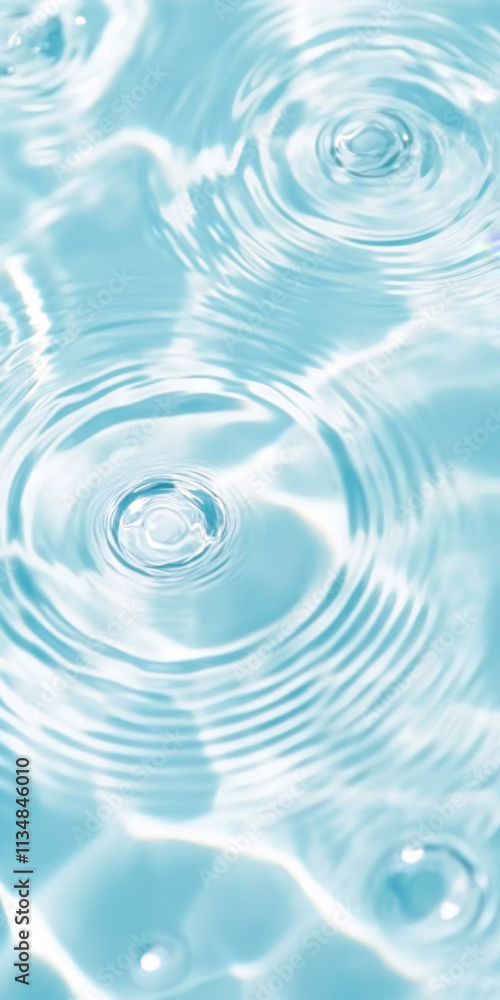 Ripples in clear blue water with abstract circular patterns, suitable as calming SPA background Ripples in clear blue water with abstract circular patterns, suitable as calming SPA background