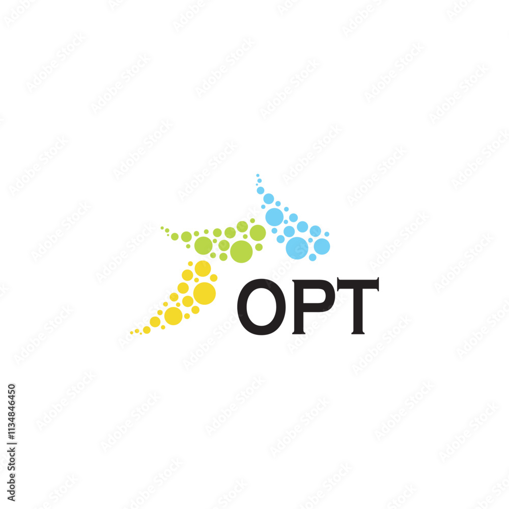 Obraz premium OPT letter logo design on white background. Creative modern OPT letter logo design. Vector design.
