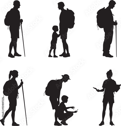 hiker mountain climber adventure silhouette