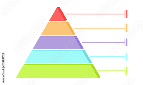 5 levels pyramid business infographic. vector illustration isolated on white background.