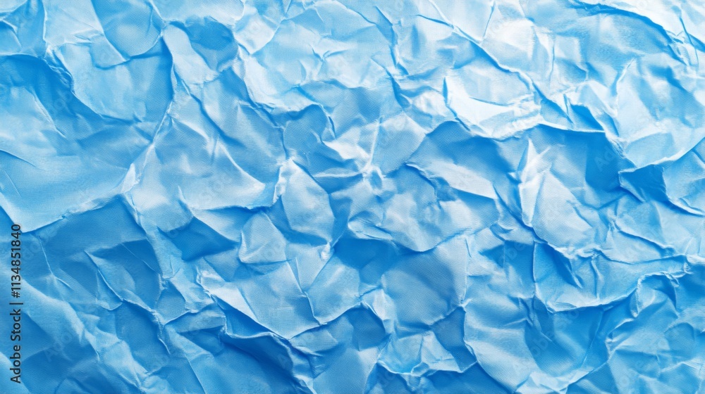 Abstract Crinkled Blue Paper Texture Abstract Crinkled Blue Paper Texture