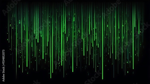 Abstract background in concept of water dripping in vertical screen with green colors backlight