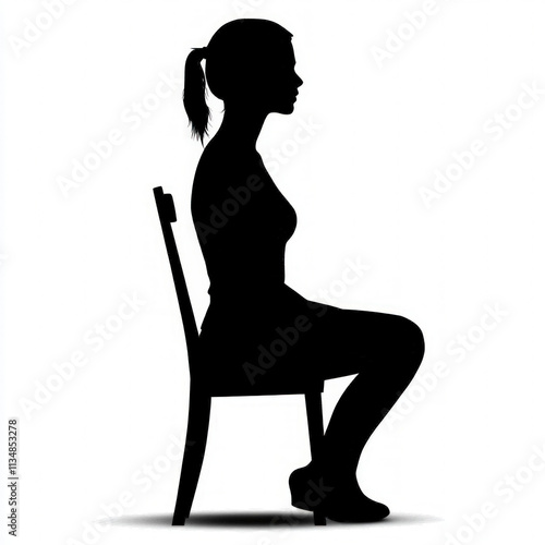 Woman Sitting On Chair Isol...