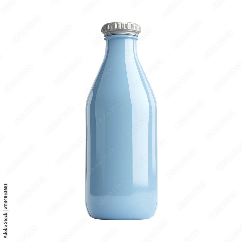 3D Blue Milk Bottle Mockup Icon on transparent Background 3D Blue Milk Bottle Mockup Icon on transparent Background