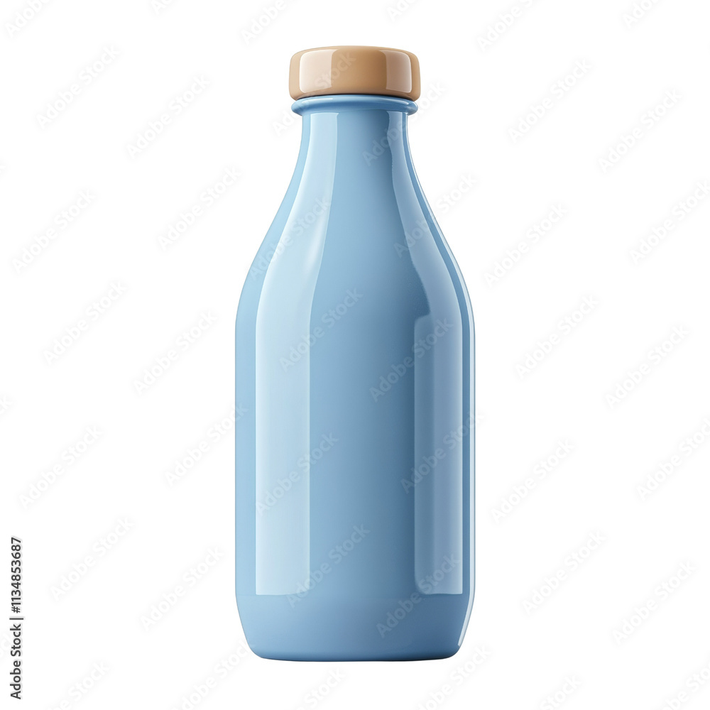 3D Blue Milk Bottle Mockup Icon on transparent Background 3D Blue Milk Bottle Mockup Icon on transparent Background