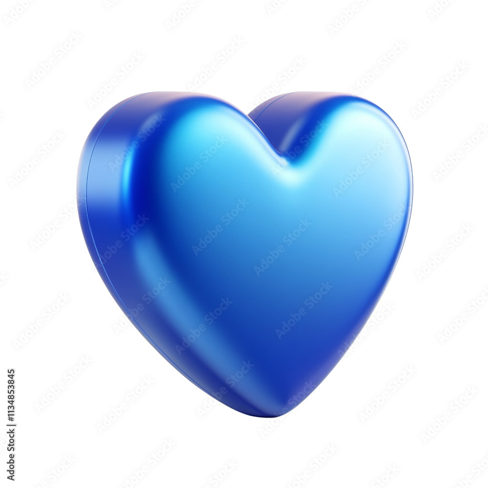 3D Rendered Blue Heart Icon on transparent Background 3D Rendered Blue Heart Icon on transparent Background